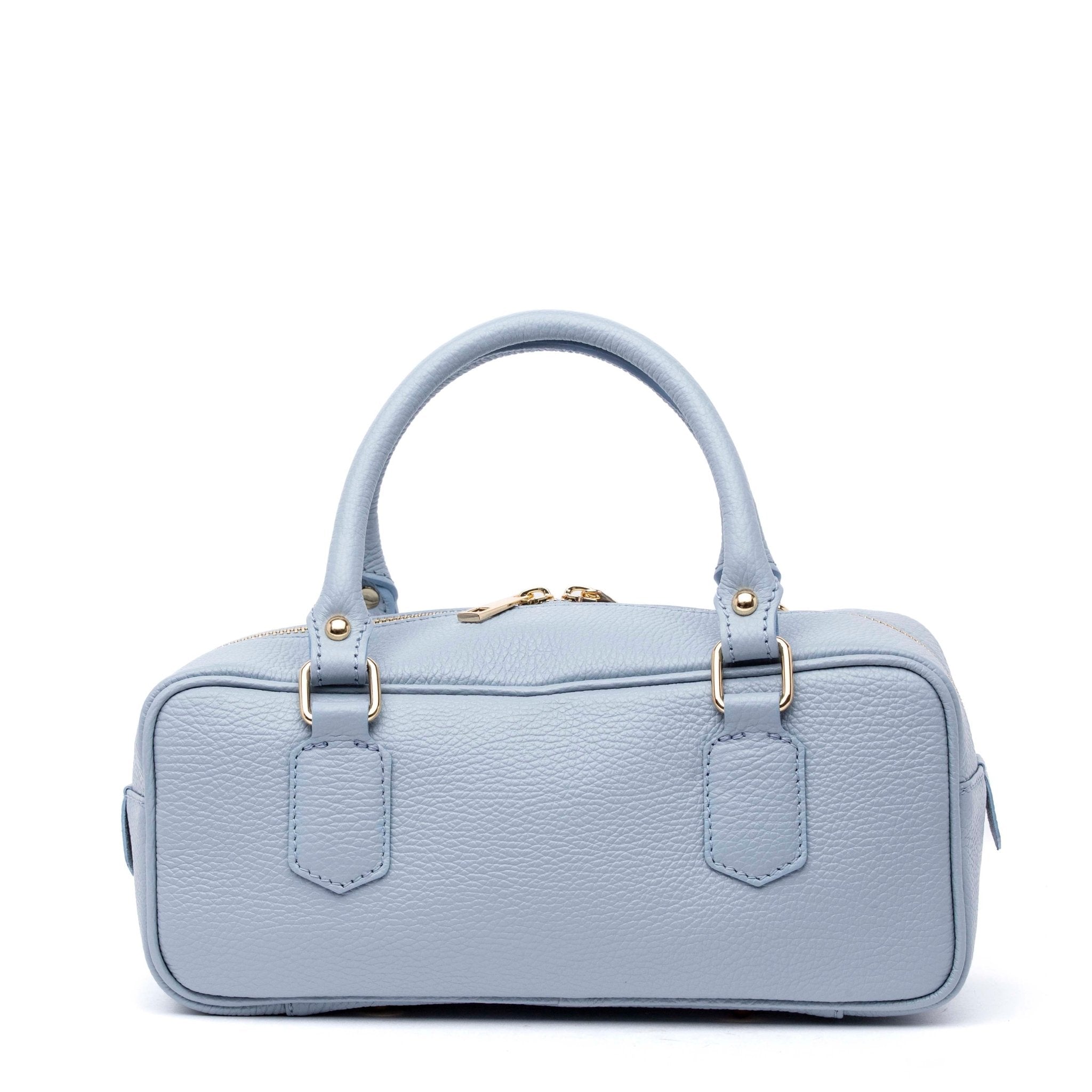 Borsa new bauletto in pelle azzurra. - TreemmeCreazioni