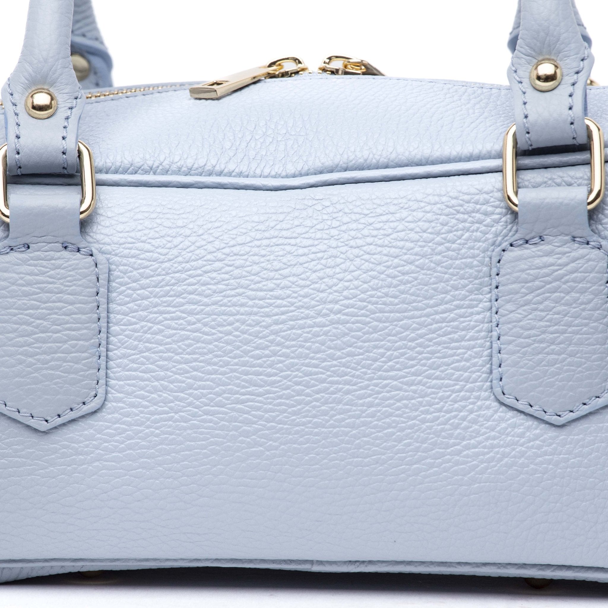 Borsa new bauletto in pelle azzurra. - TreemmeCreazioni