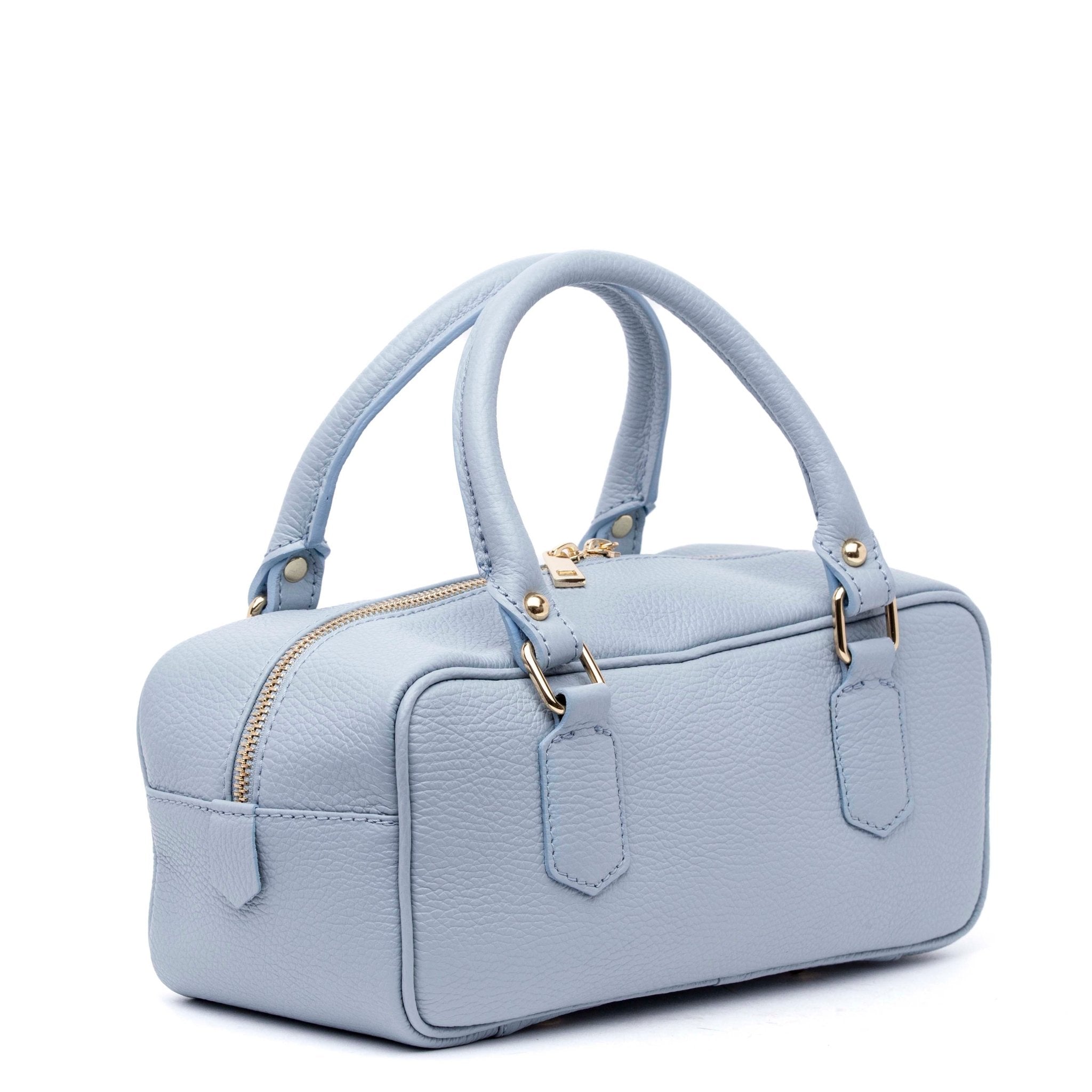 Borsa new bauletto in pelle azzurra. - TreemmeCreazioni