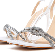 Sandalo con tomaia a nodo in cristalli. - TreemmeCreazioni