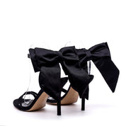 Sandalo in raso con maxi fiocco. - TreemmeCreazioni