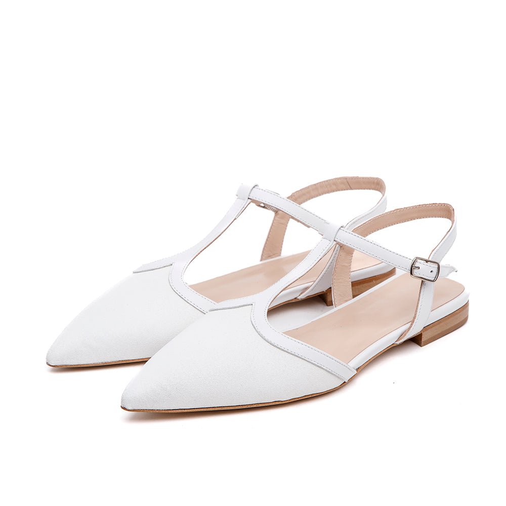 Slingback Sposa bassa in glitter con cinturino. - TreemmeCreazioni