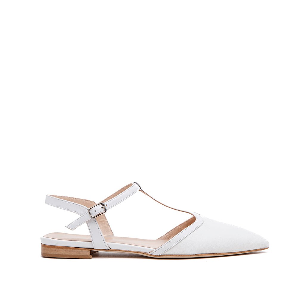 Slingback Sposa bassa in glitter con cinturino. - TreemmeCreazioni