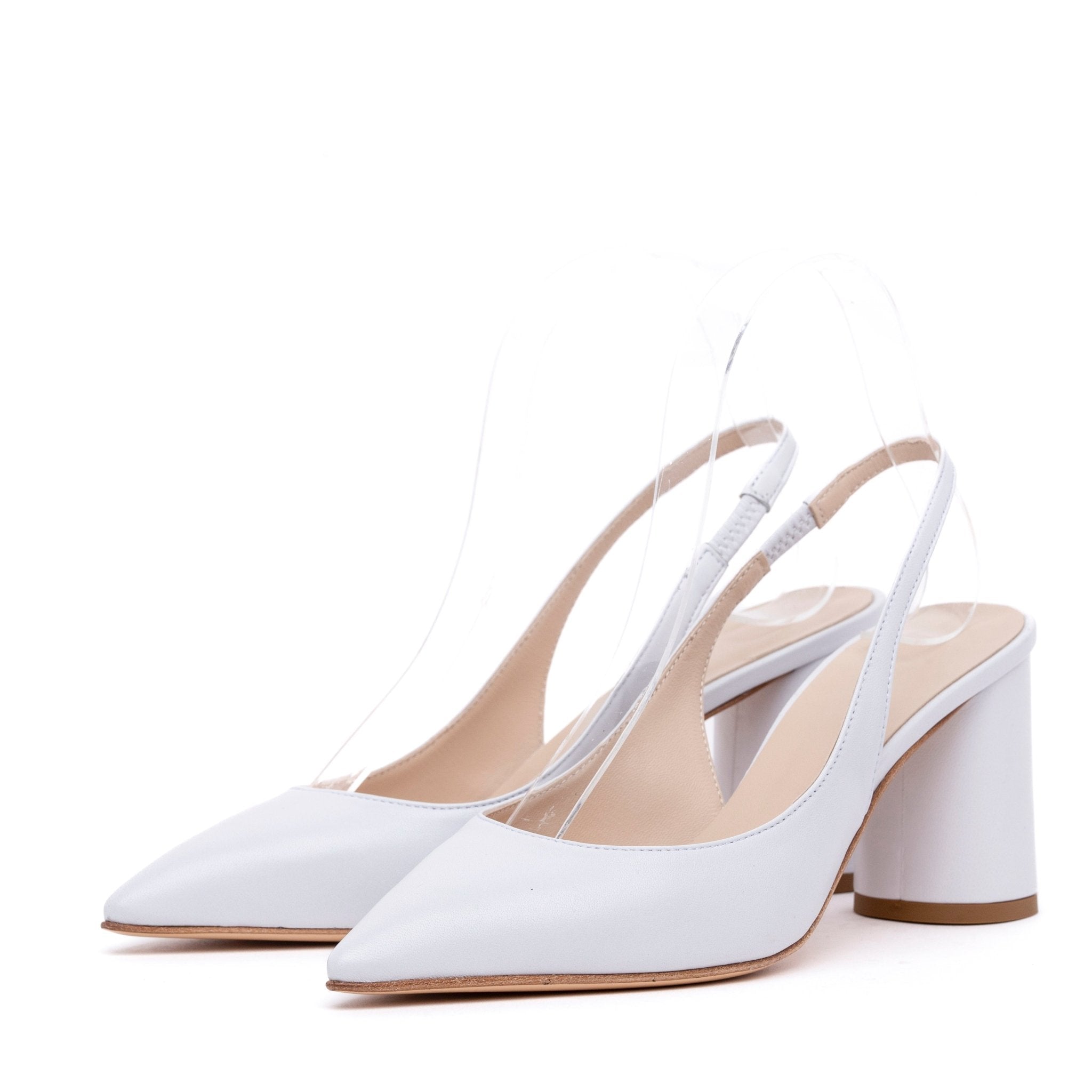 Slingback Sposa in nappa con tacco largo. - TreemmeCreazioni