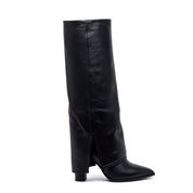 Stivale alto con gambale a tubo e tacco largo. - TreemmeCreazioni