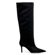 Stivale alto in camoscio con tacco. - TreemmeCreazioni