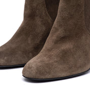 Stivale alto in pelle scamosciata color radice. - TreemmeCreazioni