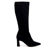 Stivale alto in pelle scamosciata con tacco. - TreemmeCreazioni