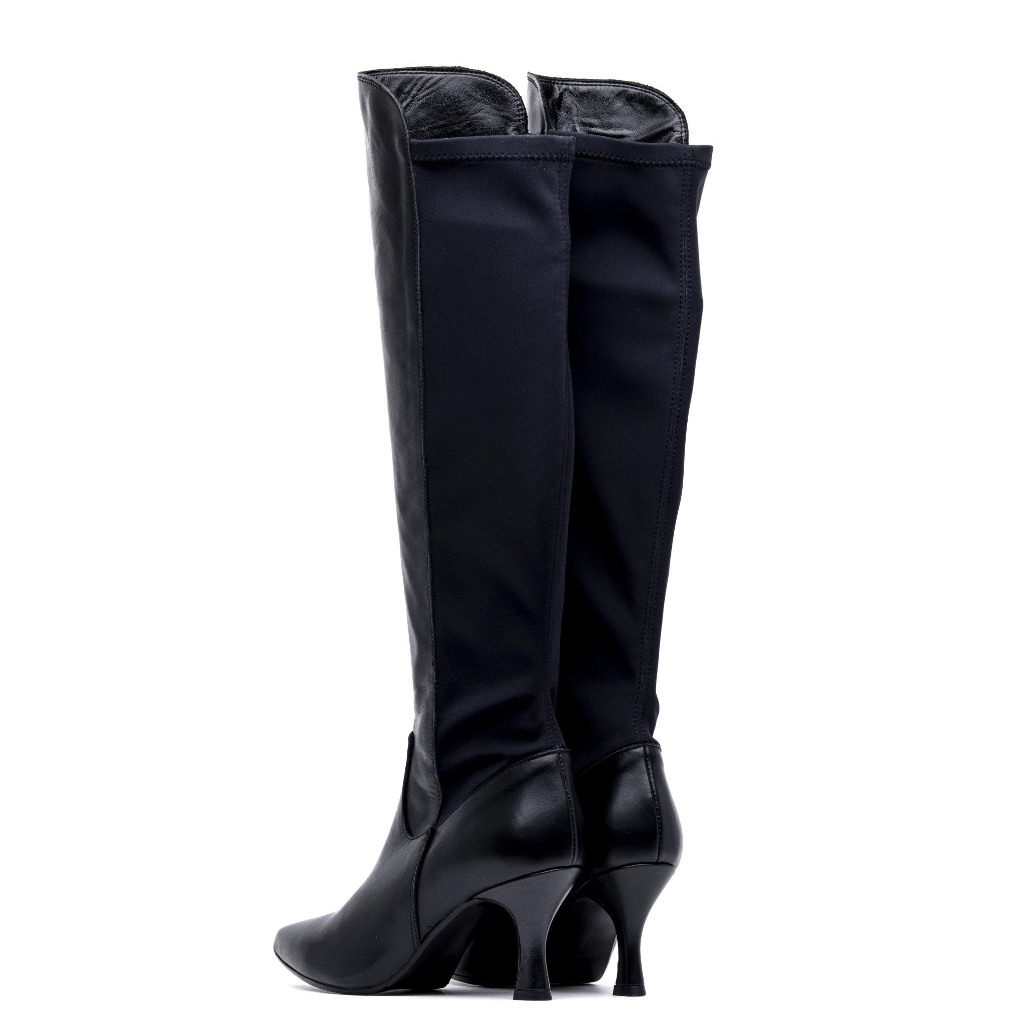 Stivale alto in vitello e gambale elasticizzato. - TreemmeCreazioni