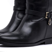 Stivale cavallerizzo in vitello nero con rialzo. - TreemmeCreazioni