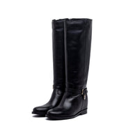 Stivale cavallerizzo in vitello nero con rialzo. - TreemmeCreazioni