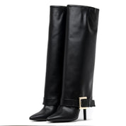 Stivale con gambale a tubo e tacco stiletto. - TreemmeCreazioni