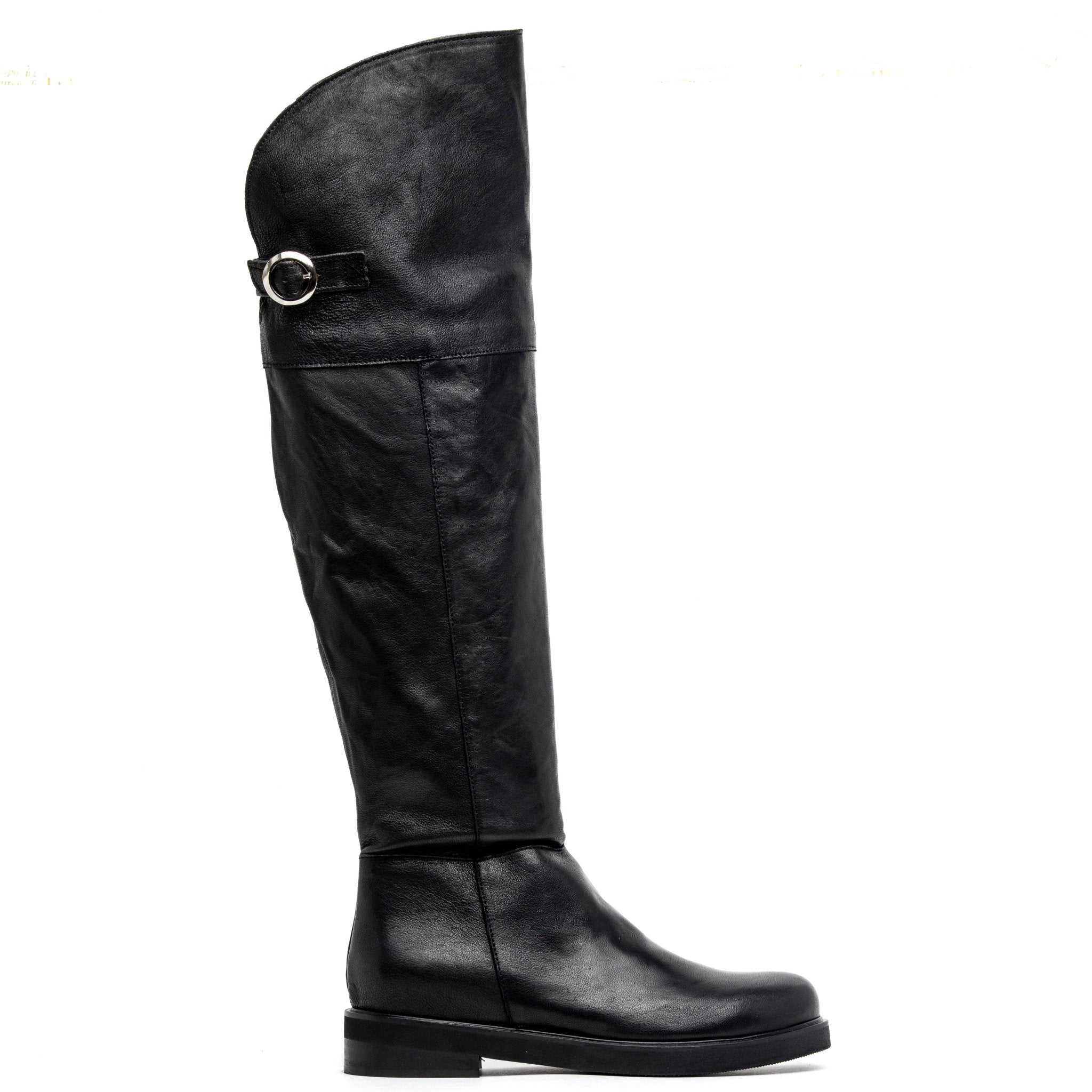 Stivale in vitello nero sopra ginocchio. - TreemmeCreazioni