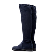 Stivale sopra ginocchio in camoscio blu. - TreemmeCreazioni