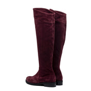 Stivale sopra ginocchio in camoscio bordeaux. - TreemmeCreazioni