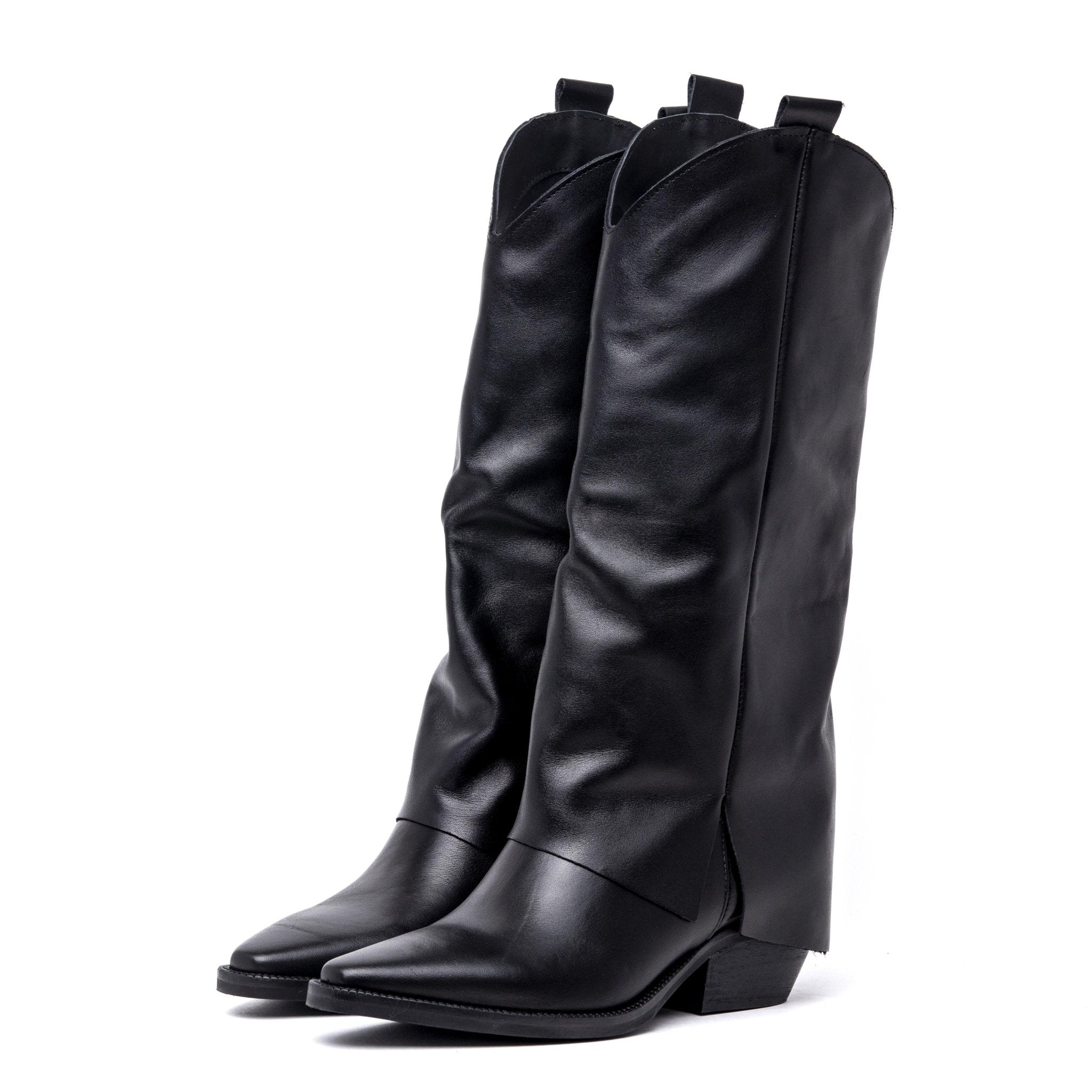 Stivale texano in vitello nero. - TreemmeCreazioni