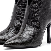 Stivaletto con tacco in stampa cocco cioccolato. - TreemmeCreazioni