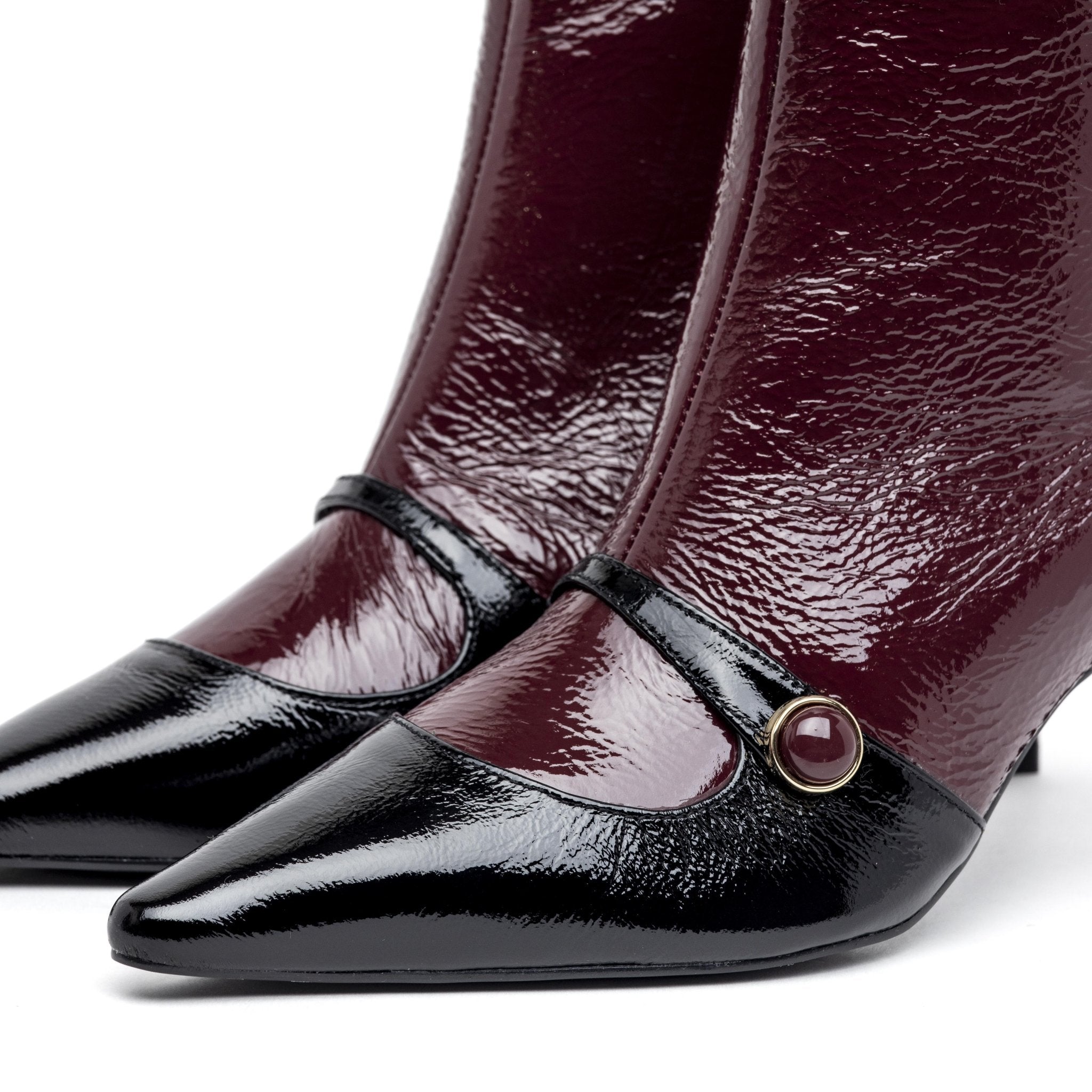 Stivaletto corto in pelle naplak bicolore. - TreemmeCreazioni