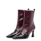 Stivaletto corto in pelle naplak bicolore. - TreemmeCreazioni