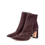 Stivaletto in pelle scamosciata con tacco. - TreemmeCreazioni