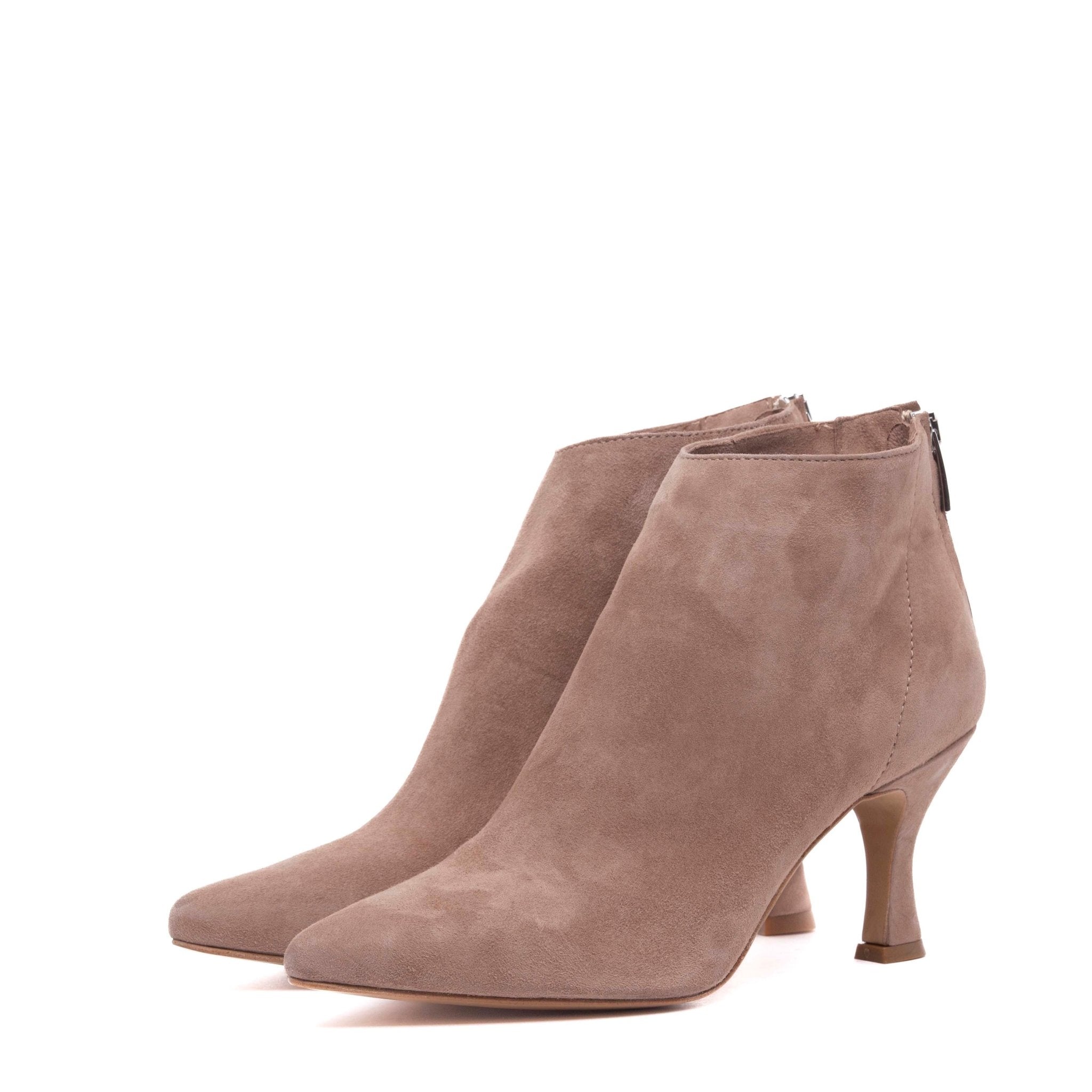 Stivaletto in pelle scamosciata rosa antico. - TreemmeCreazioni