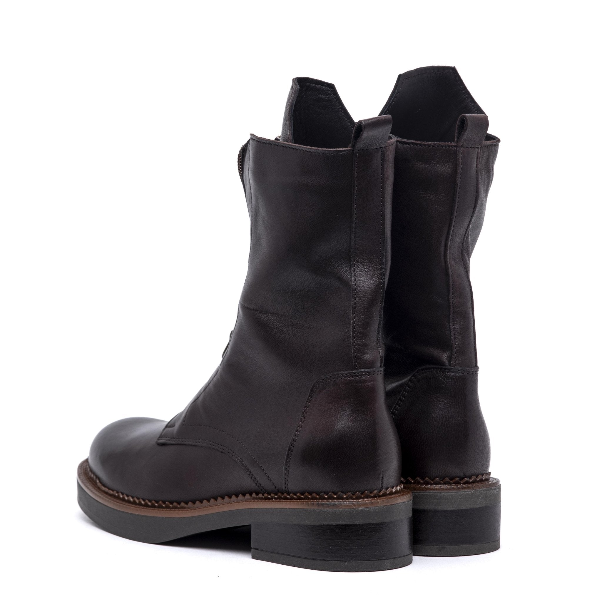 Stivaletto modello anfibio in nappa con cerniera. - TreemmeCreazioni