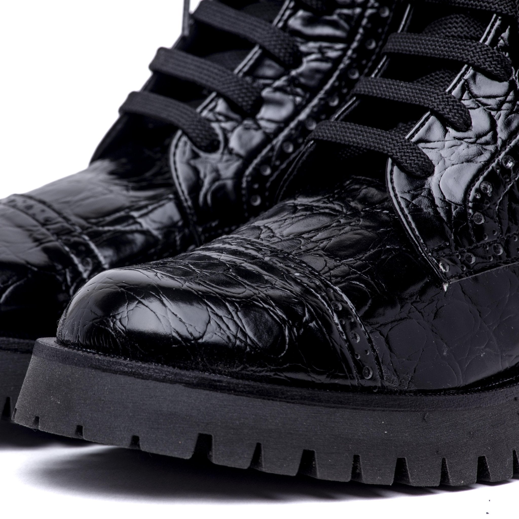 Stivaletto modello anfibio in stampa cocco. - TreemmeCreazioni