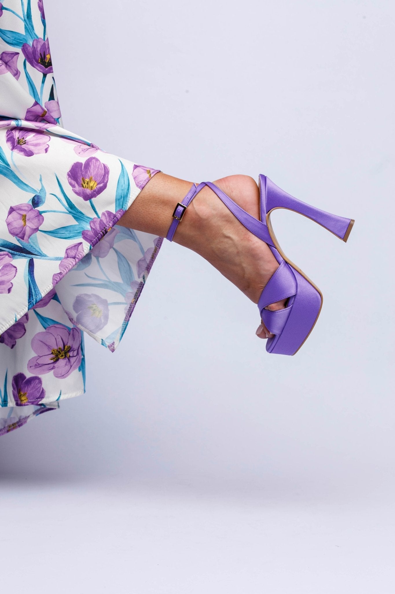 Scarpe Sposa Scarpe Viola Eleganti Sandalo In Raso Viola Con