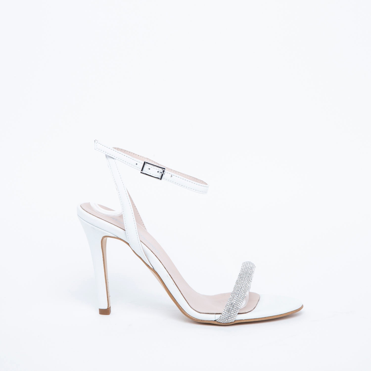 Sandalo Sposa in nappa bianca cristal e strass. - TreemmeCreazioni