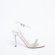 Sandalo Sposa in nappa bianca cristal e strass. - TreemmeCreazioni