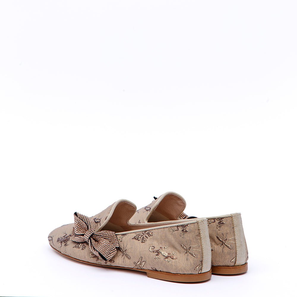 Slippers con stampa e fiocco strass. - TreemmeCreazioni