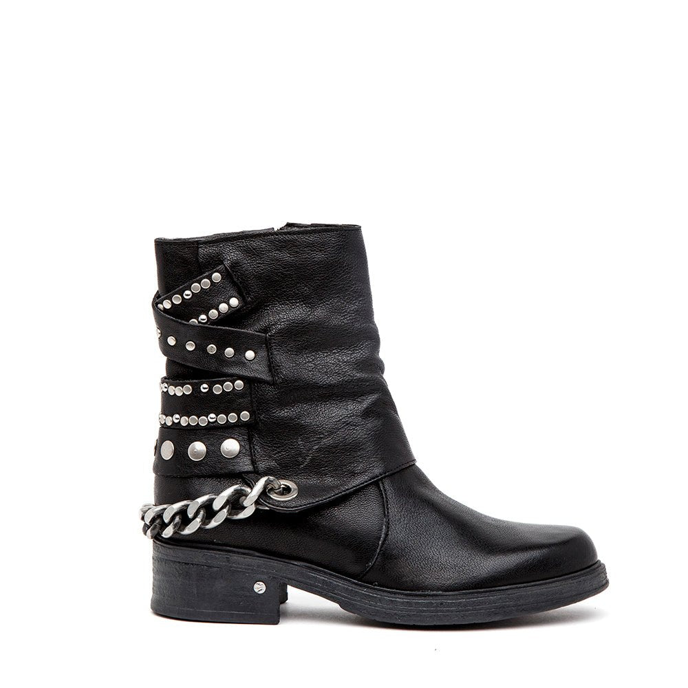 Mango - Giacca In Pelle Nera Con Borchie - Foto 1