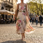 Abito con fiori in cotone.