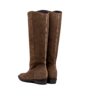Stivale texano in camoscio velour nocciola.