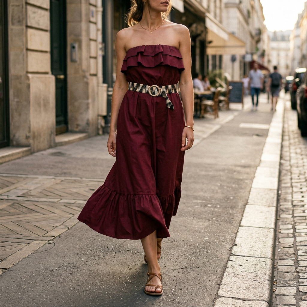 Abito rosso india in cotone.