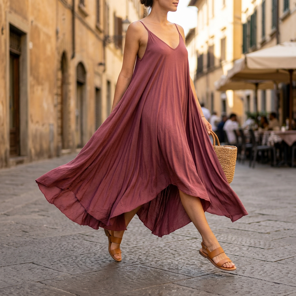 Abito volume in misto cotone.