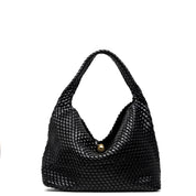 Maxi shopper a spalla con effetto intrecciato.