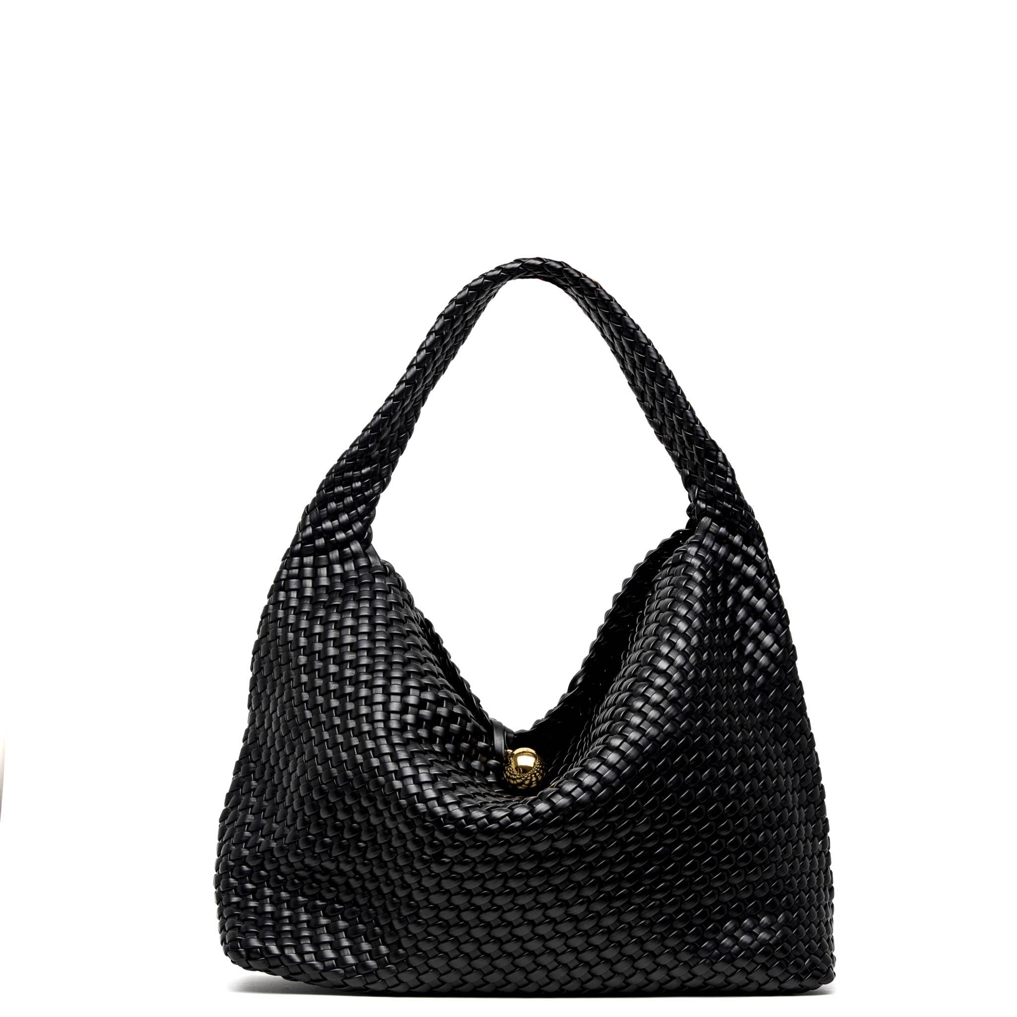 Maxi shopper a spalla con effetto intrecciato.