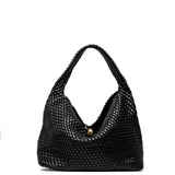 Maxi shopper a spalla con effetto intrecciato.