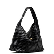 Maxi shopper a spalla con effetto intrecciato.