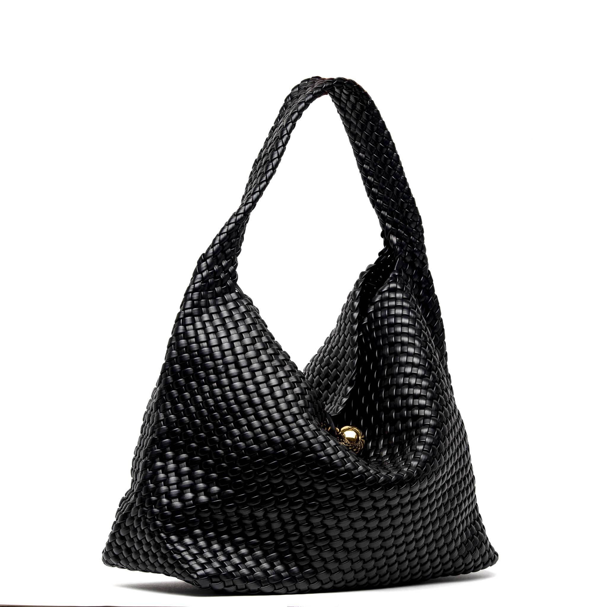 Maxi shopper a spalla con effetto intrecciato.