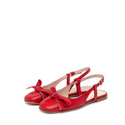 Slingback bassa in nappa rosso