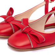 Slingback bassa in nappa rosso