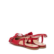 Slingback bassa in nappa rosso