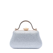 Clutch gioiello argento con manico cristallo
