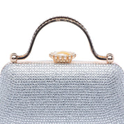 Clutch gioiello argento con manico cristallo