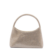 Pochette mezzaluna in microcristalli dorati