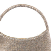 Pochette mezzaluna in microcristalli dorati
