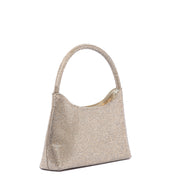 Pochette mezzaluna in microcristalli dorati