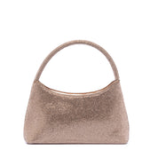 Pochette mezzaluna in microglitter rosa